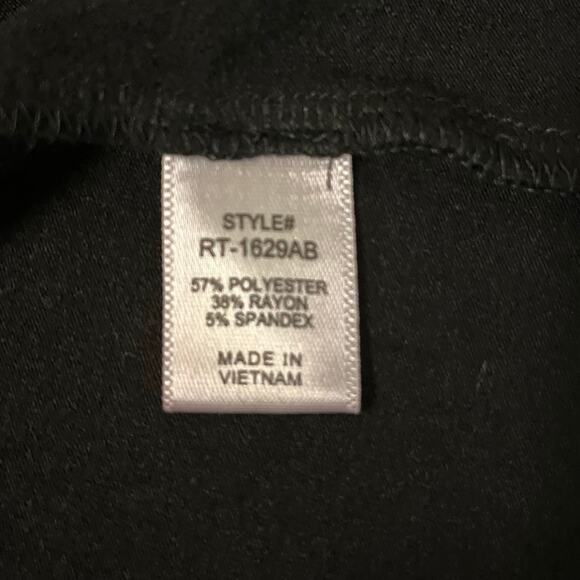 Shelia Rose Cuffed Short Sleeve Hi-Lo Tunic V-Neck Tee Shirt in Black Size Large - Picture 6 of 7